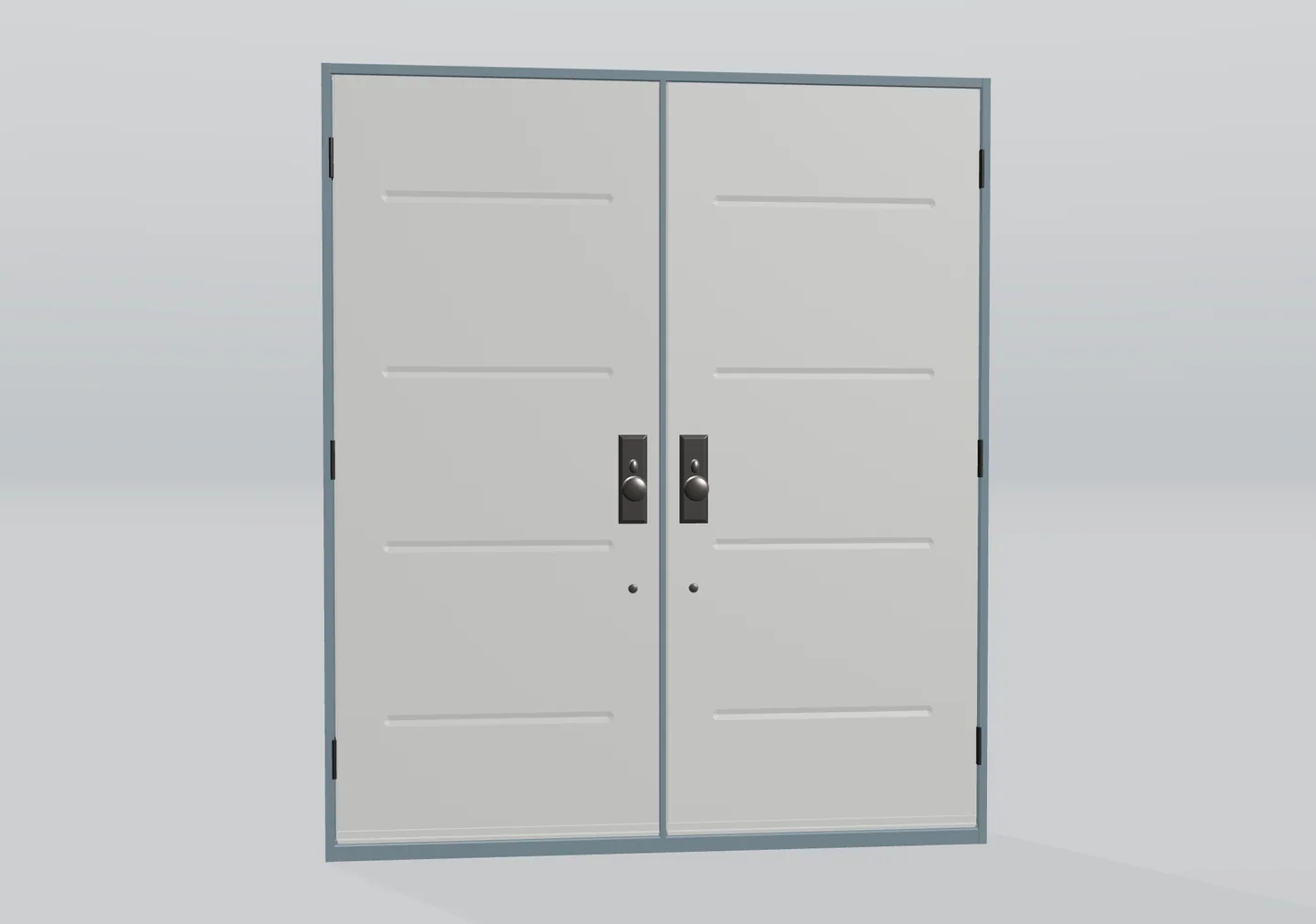 Vista 3D de puerta configurable para explicar DACH: configuradores de puertas y ventanas, software a medida e implantación.