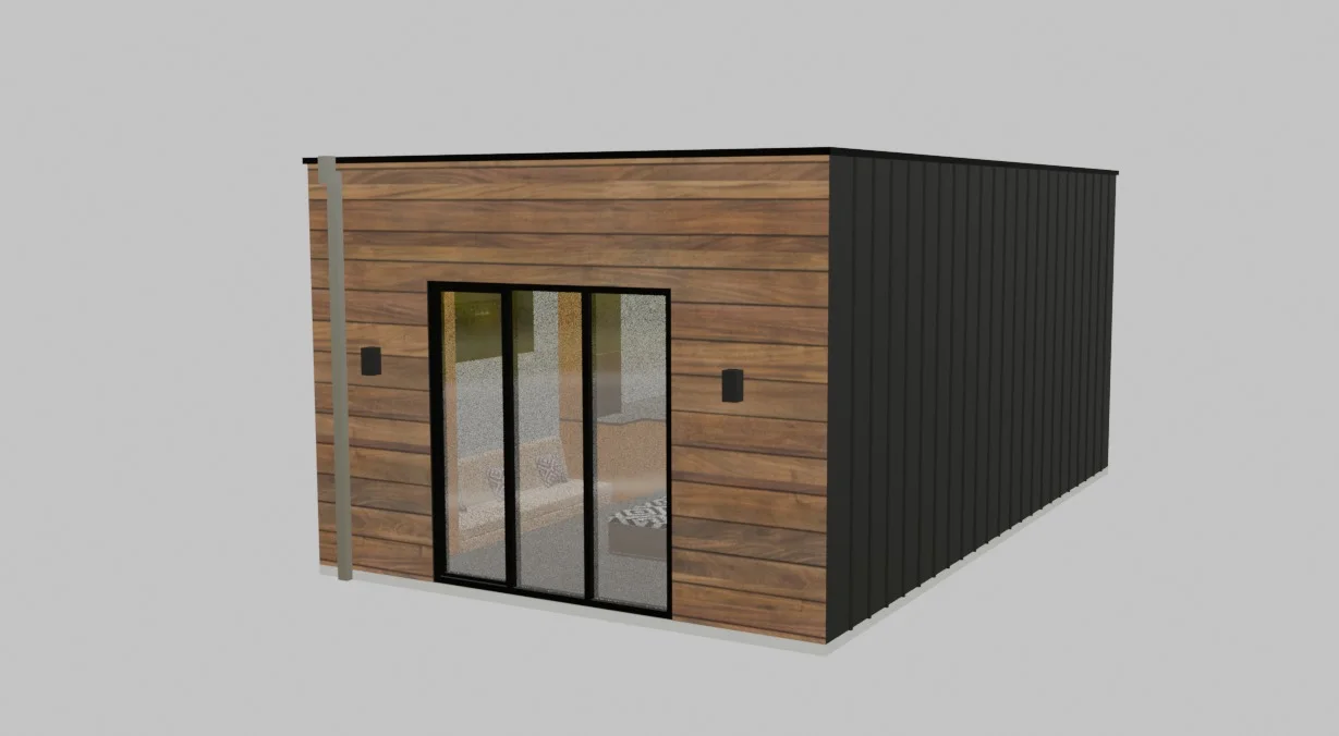 Vista 3D de edificio modular configurable para explicar Canadá: software de configuración 3D a medida e implantación.